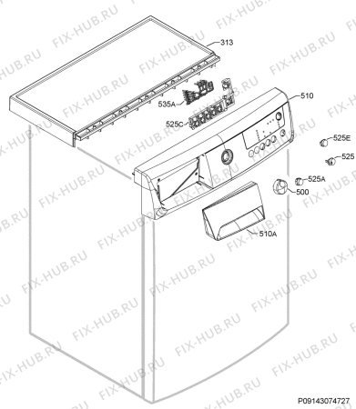 Взрыв-схема стиральной машины Zanussi ZWS6100V - Схема узла Command panel 037